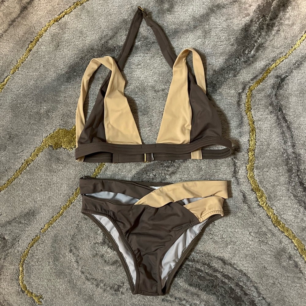 SPORTS ILLUSTRATED SWIM Tan and Brown Bikini